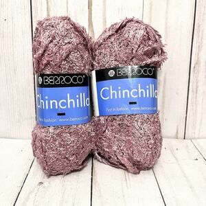 Berroco Yarns CHINCHILLA BULKY Dusty Rose 50g-77 yds Lot of 2 Skeins Made in USA